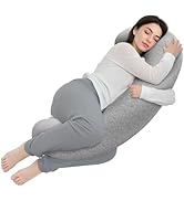 TranquilRelax Body Pillow, Long Pillow for Bed, Memory Foam C-Shaped Body Pillow for Side Sleeper...