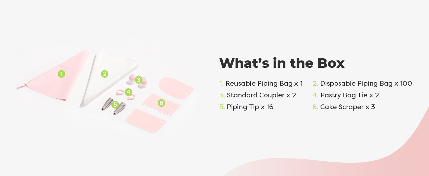 piping bags and tips set