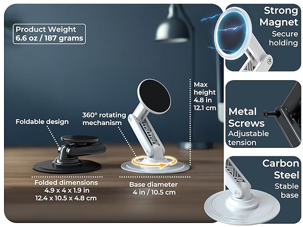 Enjoy a stable iPhone kickstand—this desk tripod for iPhone ensures adjustable angles for all.