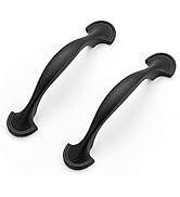 Ravinte 30 Pack Solid 3 Inch Rounded Foot Arch Kitchen Cabinet Handles Matte Black Curved Cabinet...