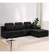 HOMRELEXA 106’’ Sectional Couch with High Backrest, L-Shape Modular Sectional Sofa Convertible Le...