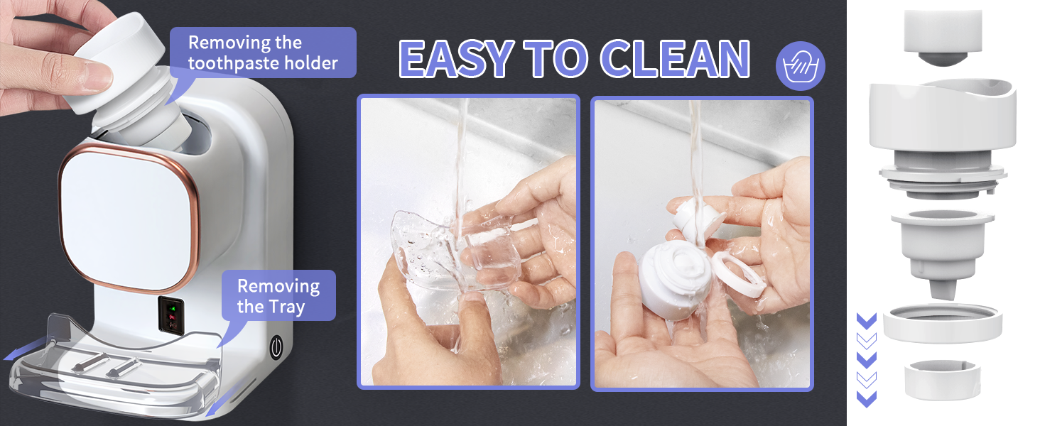 Wall Mounted Electric Toothpaste Dispenser for Kids and Adults