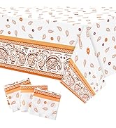 K1tpde 3PCS Fall Orange Bandana Party Tablecloths, Cholo Gangsta Theme AutumnTable Covers,Bandana...