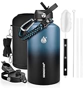 One Gallon Insulated Water Bottle, Triple Wall 128 oz Stainless Steel Wide Mouth Water Bottles (C...