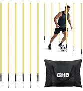 GHB Agility Poles 6 Pack 6ft Sports Soccer Training Poles,Detachable Speed Training Equipment Foo...