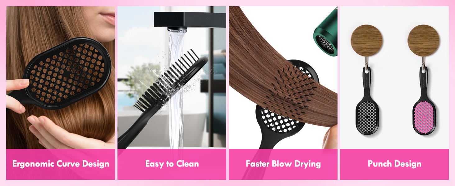 Aussumy 4 Pack Vented Hair Brush