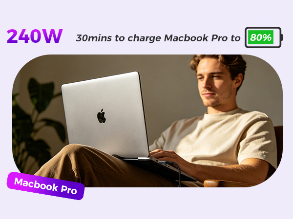 240W 6.6FT USB C Cable 80Gbps USB4 Data Cable