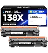 138X Black Toner Cartridge 2-Pack with Chip Compatible with HP 138X W1380X 138A W1380A Toner Repl...