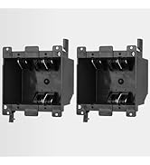 YQMIGU Black 2-Gang Old Work Outlet Box, 25 Cubic Inch. Capacity – 4-1/3" Length x 4-1/6" Width x...
