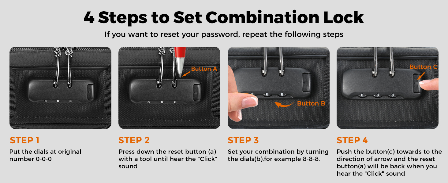Safety combination lock
