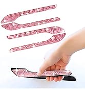 Yeapop 4 Pcs Bling Pink Rhinestone Door Handle Protectors for Model 3 and Model Y.