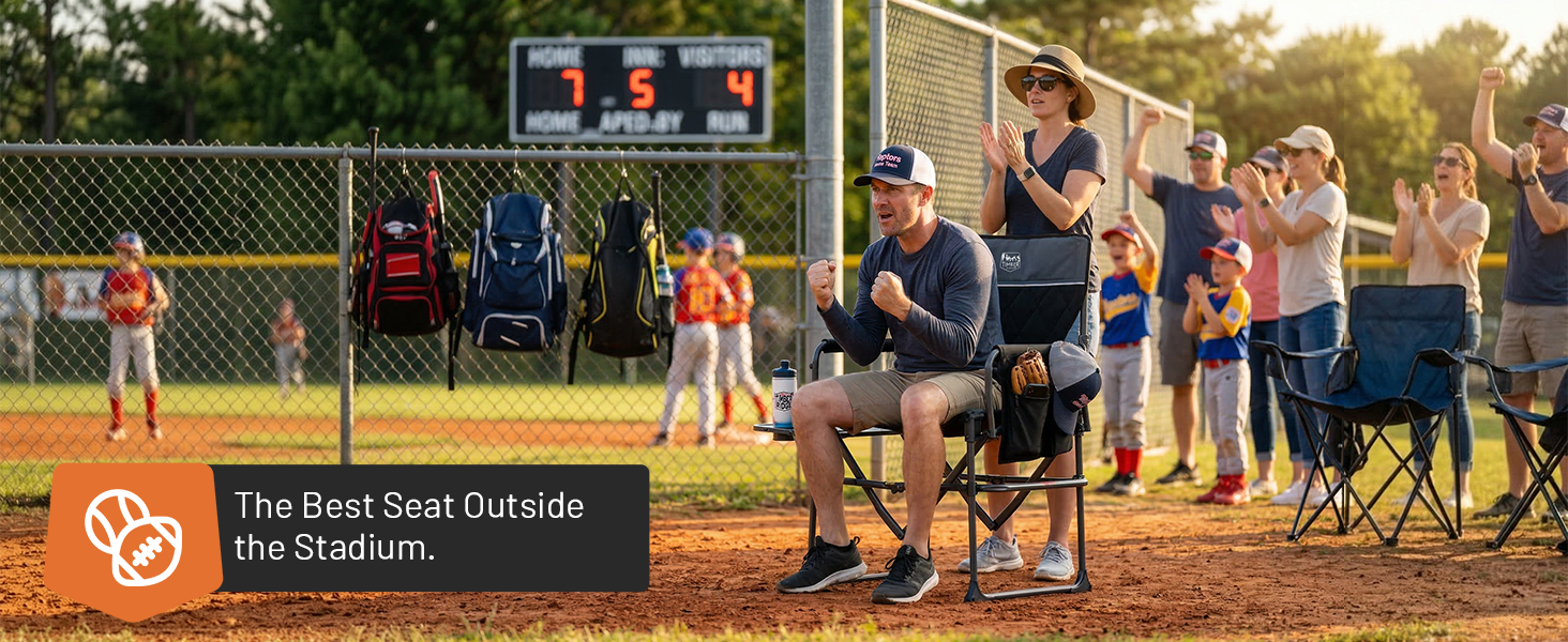 sideline chair, soccer, tailgating, portable, lawn chair