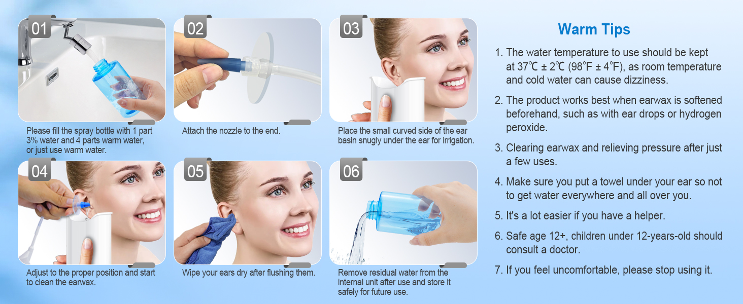 Ear Wax Removal, Ear Cleaner, Ear Wax Removal Kit, Manual Ear Irrigation Flushing System