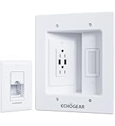 ECHOGEAR TV Wall Mount Cord Hider With AC Outlets &amp; USB Ports - Hide Cables Behind The Wall - Inc...
