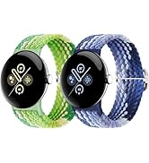 2 Packs Braided Bands Solo Loop Compatible with Google Pixel Watch 2/Pixel Watch, Adjustable Stre...