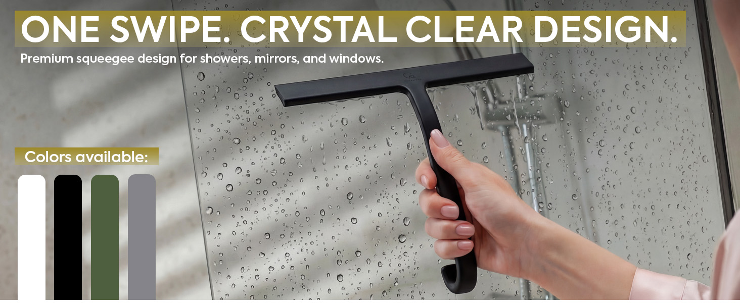 Black shower squeegee for glass doors