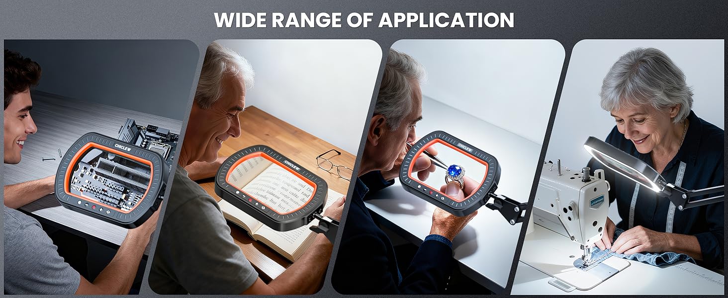 10X Rectangle Magnifying Glass with Light