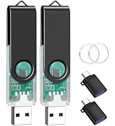 EASTBULL 2 Pack of 4GB USB2.0 Flash Drives with 2 Type C Adapters and Keychains, High Speed Thumb...