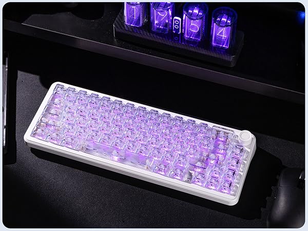 Vibrant RGB Shine-Through with Transparent Keycaps