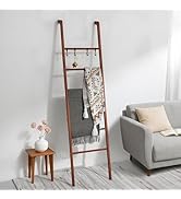 Taozun 6-Tier Wood Blanket Ladder for Living Room, Rustic Wooden Farmhouse Quilt Ladder with 4 S-...