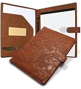 Professional Padfolio Portfolio Binder, Textured Embossing Faux Leather Folder Organizer for Lett...