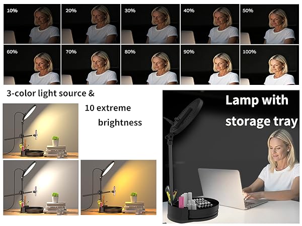 Lamp with storage tray