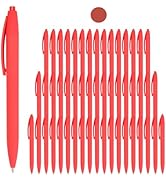 HZDIYAKE 50 Pack Red Ink Pens - Bulk Pens, 1.0MM Medium Point Ballpoint Pens, Smooth Writing No B...