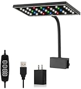 Carefree Fish Aquarium LED Light USB 5V RGBW 5730 Timmer 5~20Gal Fish Tank Clip Light 10 Brightne...