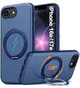 Oterkin for iPhone 17e Case &amp; iPhone 16e Case with 360°Spin Magnetic Stand [Color Blocking][Fit f...