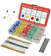3mm Diffused LED Diode Assortment Kit - Pack of Assorted Color LEDs and Resistors (1000 pcs) - Re...