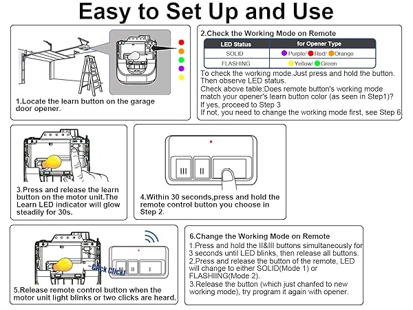 2 for Chamberlain Craftsman LiftMaster Garage Door Opener Remote, Replaces 893LM 893Max 971LM