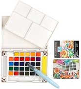 MAIKEDEPOT Watercolor Paint Set, 30 Assorted Colors Painting Set Vivid Watercolor Paints in Pocke...