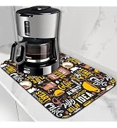 FTJHKUY Coffee Dish Drying Mat,16"X24" Absorbent Fast Dish Drying Mat for Kitchen Counter Pot and...