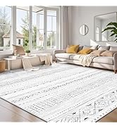 Large Living Room Area Rug 9x12: Soft Machine Washable Boho Moroccan Farmhouse Rugs for Bedroom U...