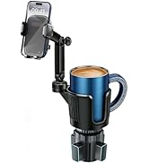 Cup Phone Holder for Car Cup Holder with Expandable Base, Detachable Dual Cellphone Holder Cuphol...
