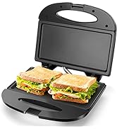Aigostar Sandwich Maker with Non-stick Deep Grid Surface for Egg, Ham, Steaks Compact Electric Gr...