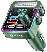 Bluetooth 5.3 FM Transmitter Car Adapter - SONRU Car Charger 54W [PD 36W & QC3.0 18W], Wireless F...