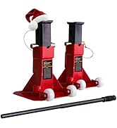 Big RED Torin Heavy Duty Jack Stands: Pin Style Jack Stand with 2 Casters and Handle, Easily Port...