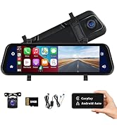Mirror Dash Cam Compatible with Apple Carplay&amp;Android Auto,9.66