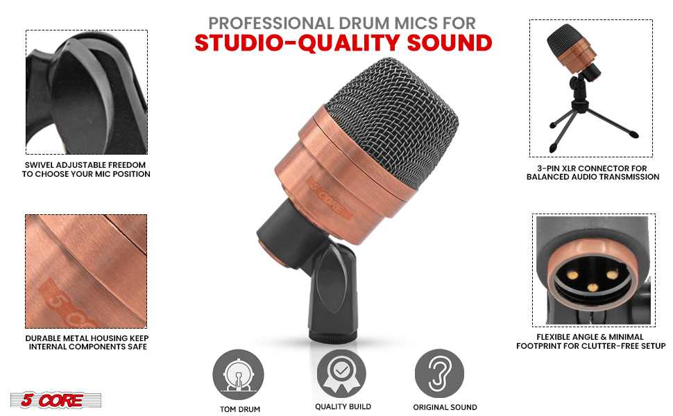 Drum Mic Snare Tom Instrument Microphone Dynamic Unidirectional