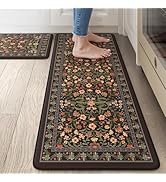Collive Anti Fatigue Mat for Kitchen Floor, Waterproof Cushioned Sink Mats Non Slip Floral Kitche...