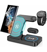 Wireless Charging Station Compatible with Samsung Android Multiple Devices 3 in 1 Fast Wireless C...