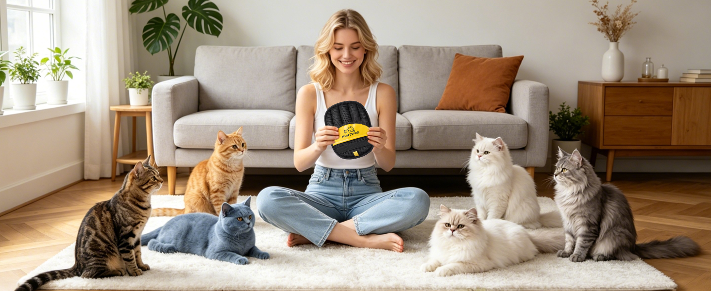 cat brush glove