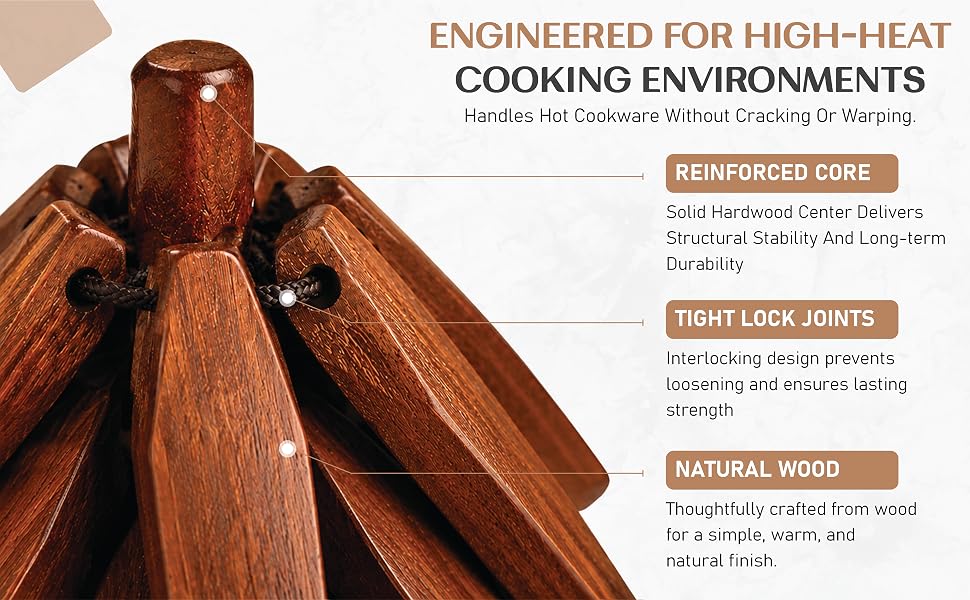 trivet tree sitting on the kitchen counter to use and protect the counter from hot dishes and pans
