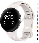 Eiavike Slim Bands Compatible with Google Pixel Watch Band Adjustable Breathable Soft Silicone Sp...