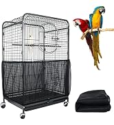 ASOCEA Extra Large Bird Cage Seed Catcher Guard Universal Birdcage Cover Nylon Mesh Net for Parro...