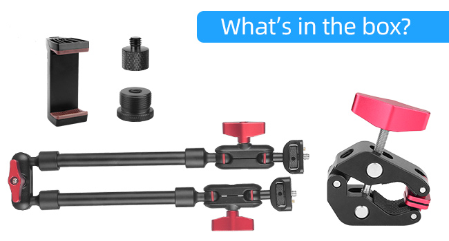 Hemmotop 22in Magic Arm with Clamp, Long Articulating Arm Camera Mount, Adjustable Phone Mount