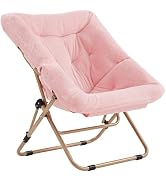 Tiita Comfy Folded Chair, Soft Faux Fur Oversized Folding Accent Chair, Lazy Chair for Teens Adul...