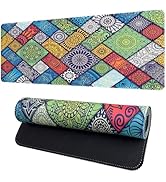 Vanzard Colorful Boho Desk Mat,Large Cute Mouse Pad for Desk, Girly Mousepad with Stitched Edges,...