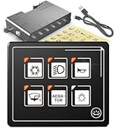 IZTOSS 6P Multifunctional Membrane Switch Panel with Bluetooth Connectivity Built-in PPTC Fuse Wa...